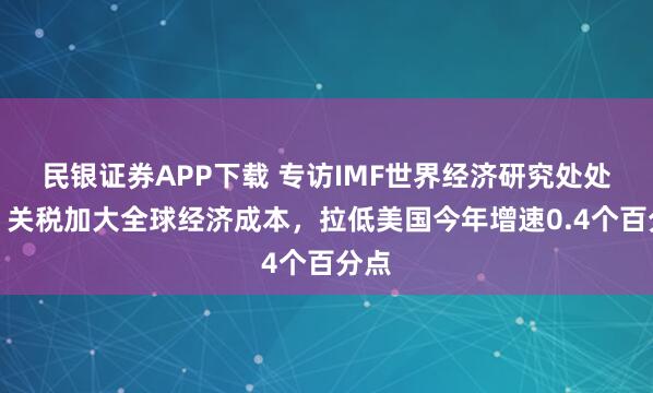 民银证券APP下载 专访IMF世界经济研究处处长：关税加大全球经济成本，拉低美国今年增速0.4个百分点